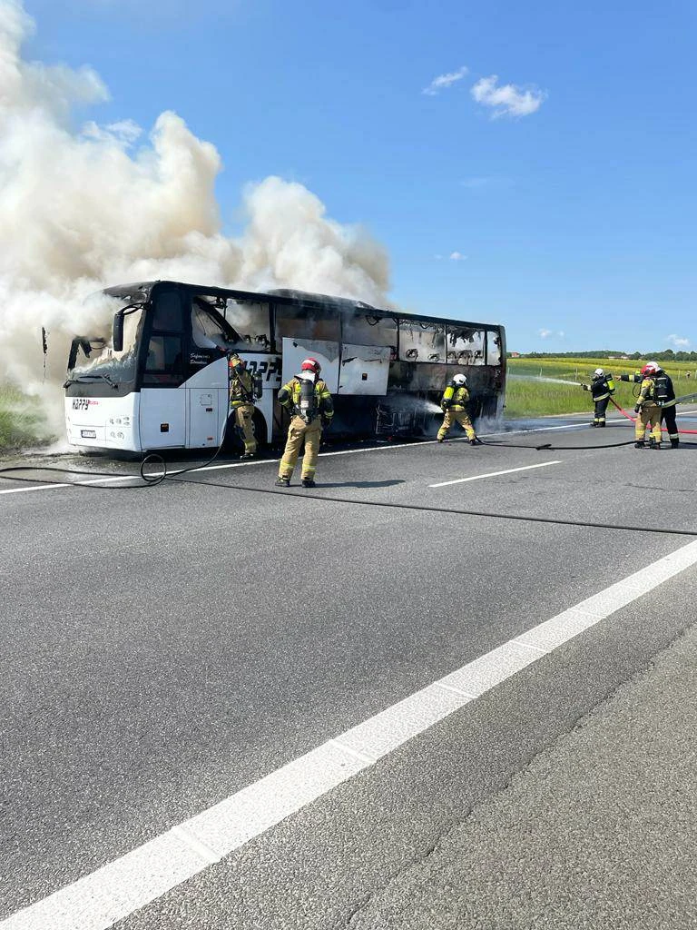 Pożar autobusu przewożącego ósmoklasistów Pożar autobusu przewożącego ósmoklasistów