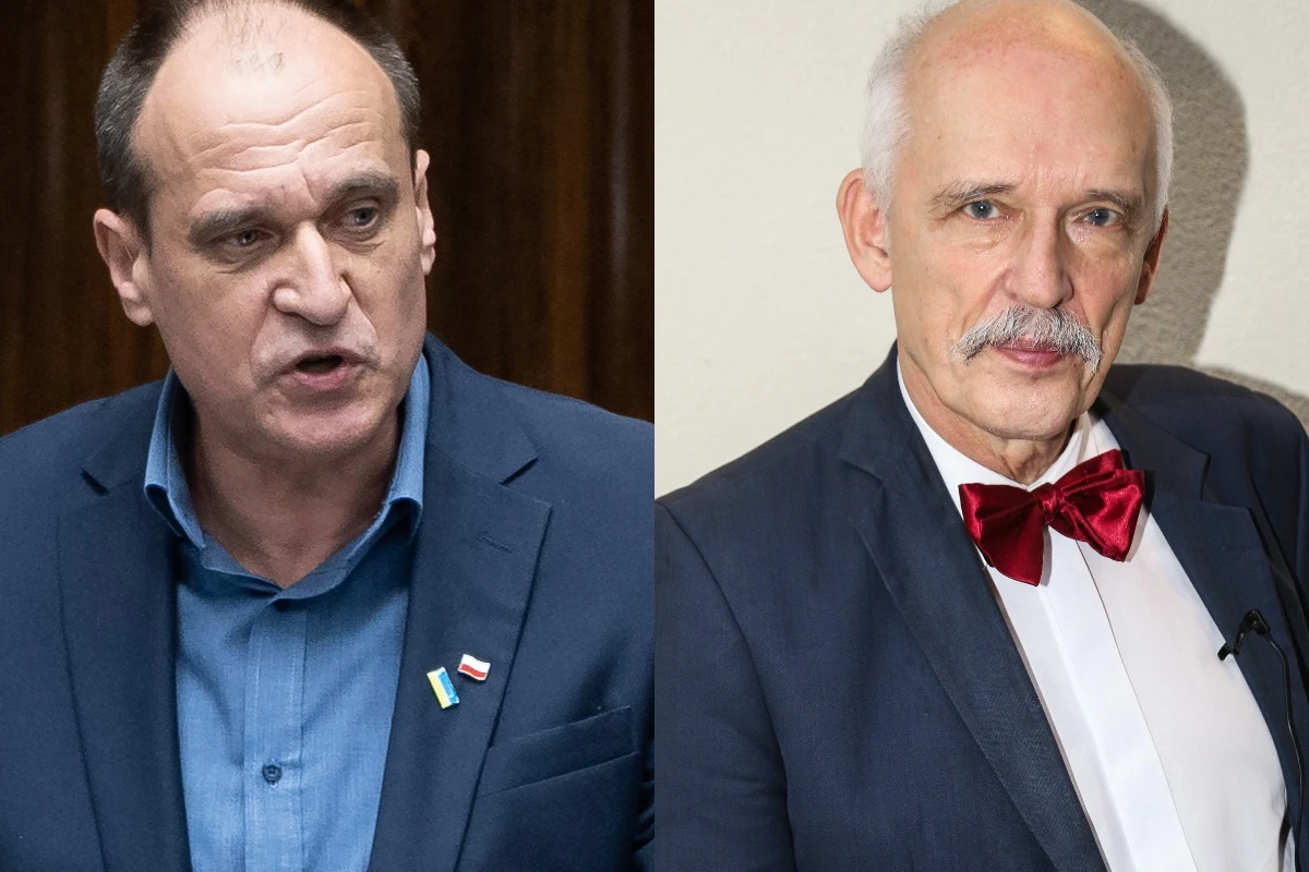 Z lewej Paweł Kukiz, obok Janusz Korwin Mikke. źródło fot: MATEUSZ WLODARCZYK (Kukiz), BEATA ZAWRZEL, NurPhoto via AFP (JKM) Z lewej Paweł Kukiz, obok Janusz Korwin Mikke. źródło fot: MATEUSZ WLODARCZYK (Kukiz), BEATA ZAWRZEL, NurPhoto via AFP (JKM)