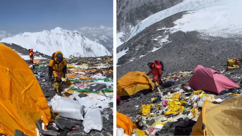 Mount Everest tonie w śmieciach Mount Everest tonie w śmieciach