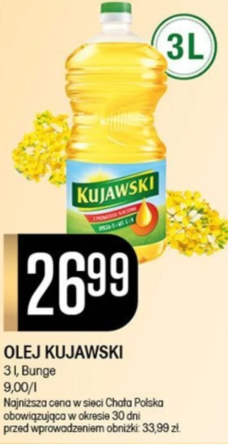 Kujawski Olej rzepakowy z pierwszego tłoczenia 3 l