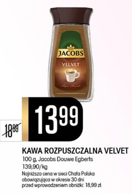 Jacobs Velvet Crema Kawa rozpuszczalna 100 g