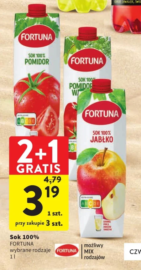 Fortuna Sok 100 % jabłko 1 l