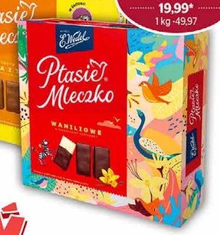 E. Wedel Ptasie mleczko waniliowe w czekoladzie deserowej 340 g