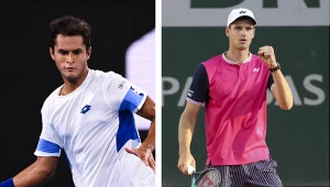 Juan Pablo Varillas z lewej i i Hubert Hurkacz z prawej 