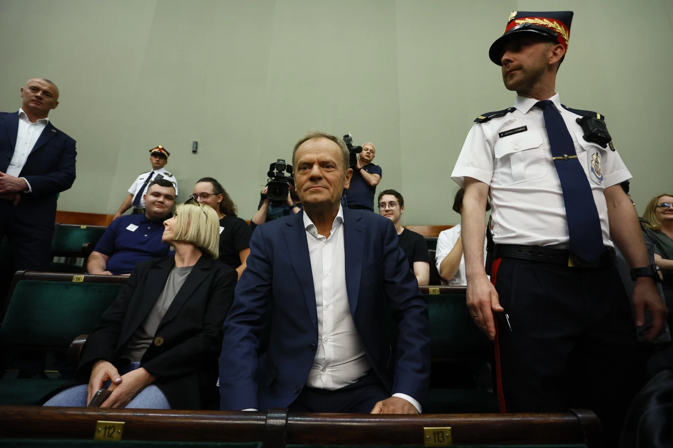 Donald Tusk pojawił się w Sejmie podczas głosowaniem nad odrzuceniem senackiego weta w sprawie powołania komisji ds. rosyjskich wpływów, 26.05.2023