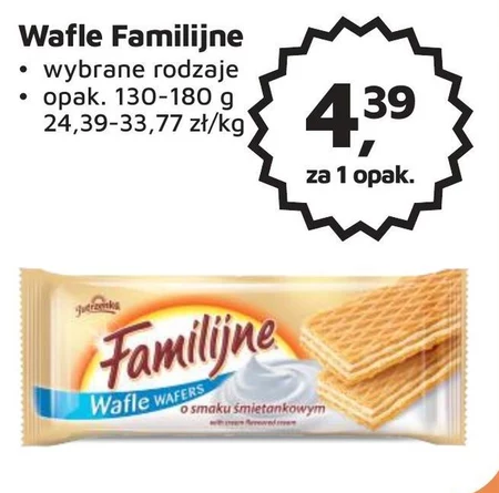 Familijne Klasyczne wafle o smaku śmietankowym 180 g