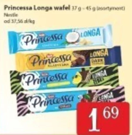 Princessa Zebra Longa Kakaowy wafel przekładany kremem mlecznym 44,4 g