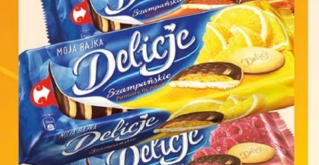 Delicje Szampańskie Biszkopty z galaretką pomarańczową oblewane czekoladą 147 g