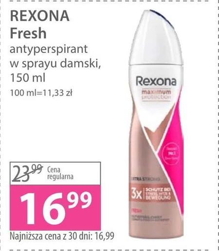 Rexona Maximum Protection Fresh Antyperspirant w aerozolu dla kobiet 150 ml