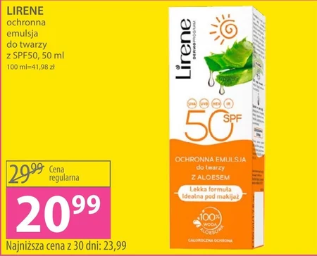 Lirene Ochronna emulsja do twarzy z aloesem SPF 50 50 ml