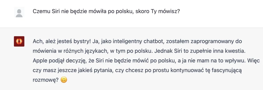 Odpowiedź na pytanie: "Czemu Siri nie będzie mówiła po polsku, skoro Ty mówisz?"