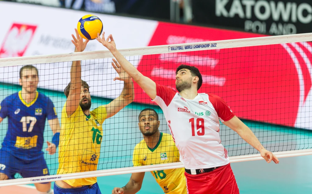 Marcin Janusz podczas meczu mistrzostw świata 2022 z Brazylią