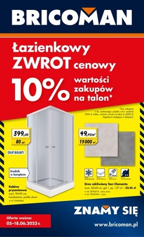 Bricoman - łazienkowy zwrot cenowy