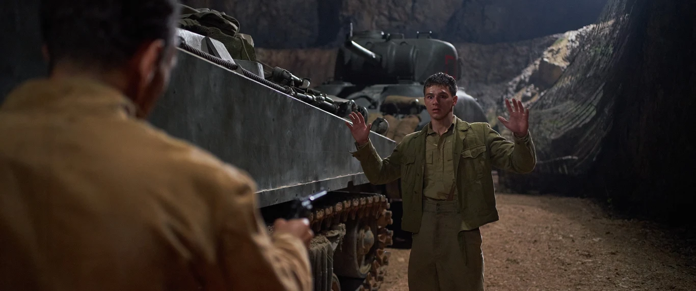 Nicolas Przygoda na planie filmu "Czerwone maki".