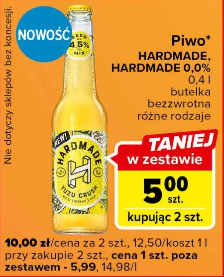 Hardmade Yuzu Lemon Piwo z lemoniadą o smaku cytryny i yuzu 400 ml