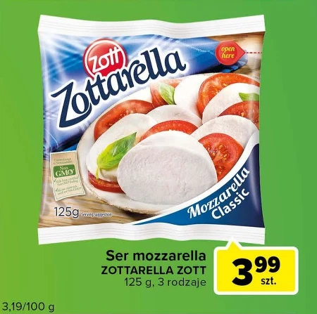 Zott Zottarella Classic Ser mozzarella 125 g