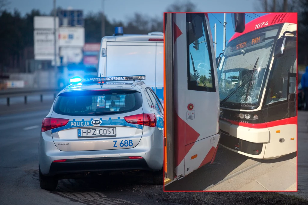 Zderzenie tramwajów w Gdańsku. Na miejscu pracuje policja Zderzenie tramwajów w Gdańsku. Na miejscu pracuje policja