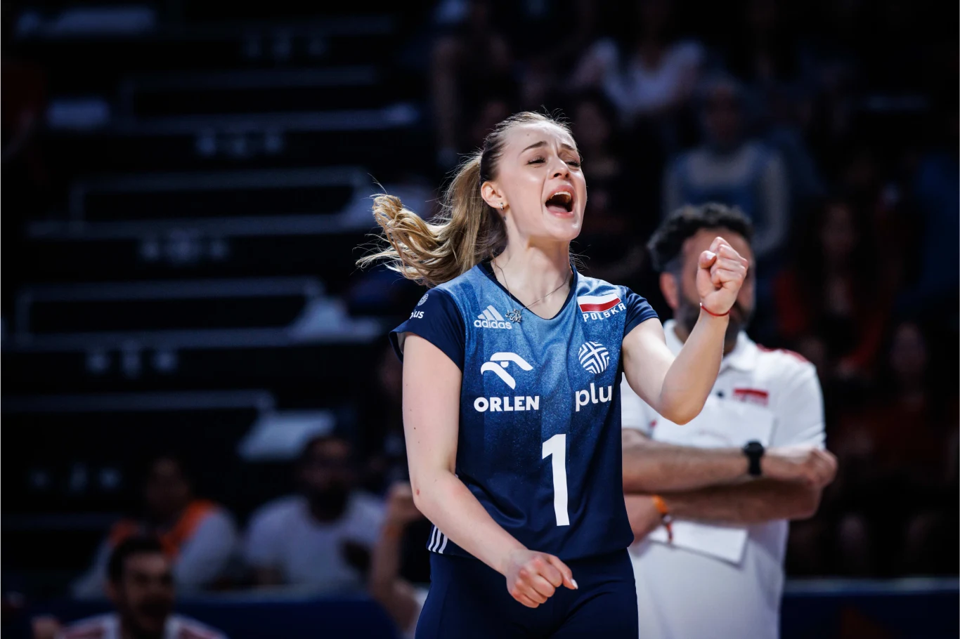 Maria Stenzel w czasie meczu z Serbią w ramach Ligi Narodów 2023