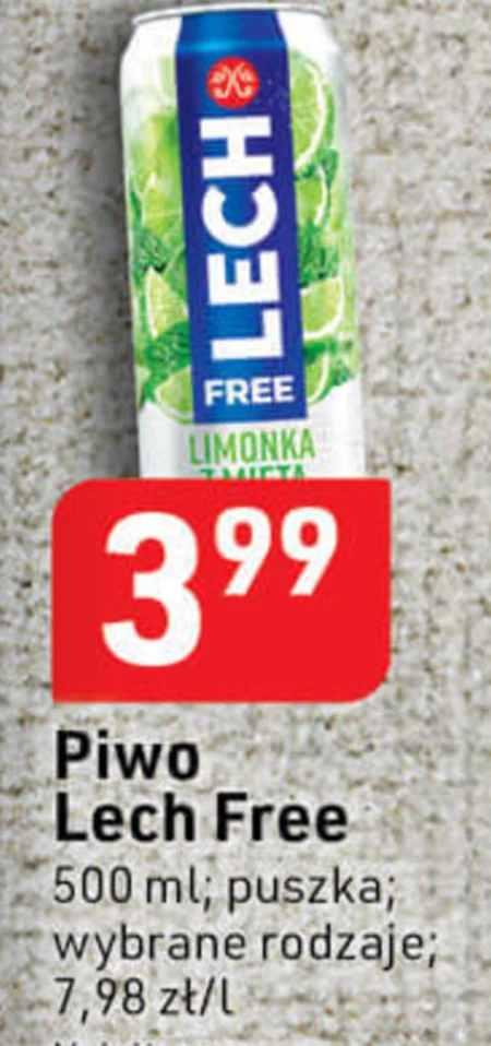 Lech Free Piwo bezalkoholowe limonka z miętą 500 ml