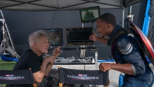 Harrison Ford i Anthony Mackie na planie filmu "Captain America: Brave New World"