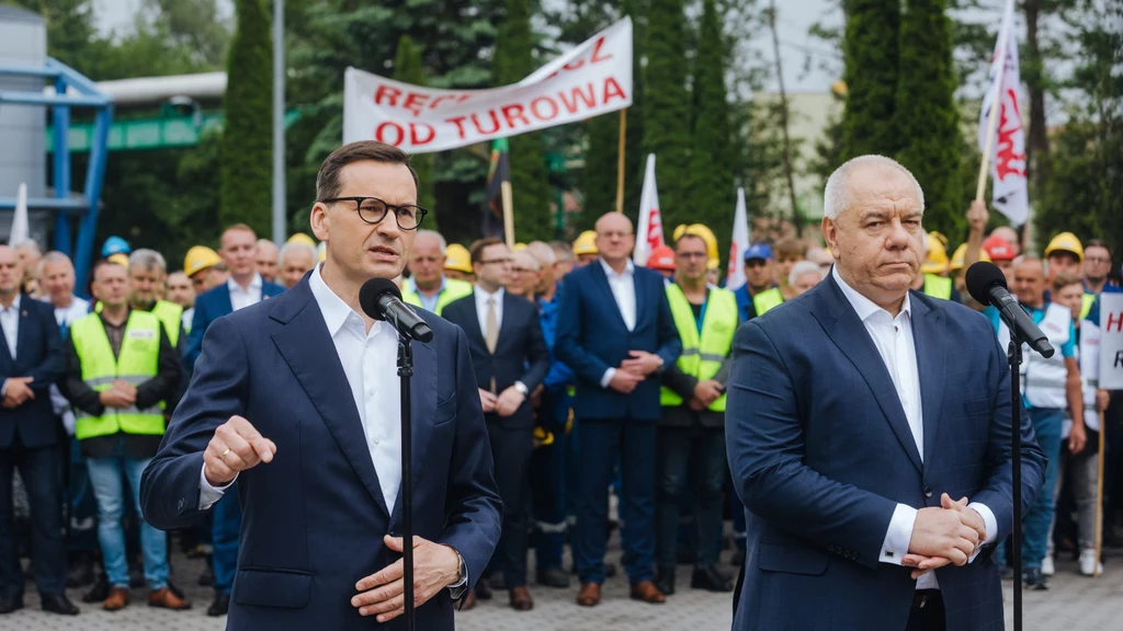 Premier Mateusz Morawiecki udał się w środę do Turowa, aby wyrazić sprzeciw co do decyzji sądu administracyjnego w Warszawie. Nakazano w niej wstrzymanie wydobycia węgla brunatnego w kopalni