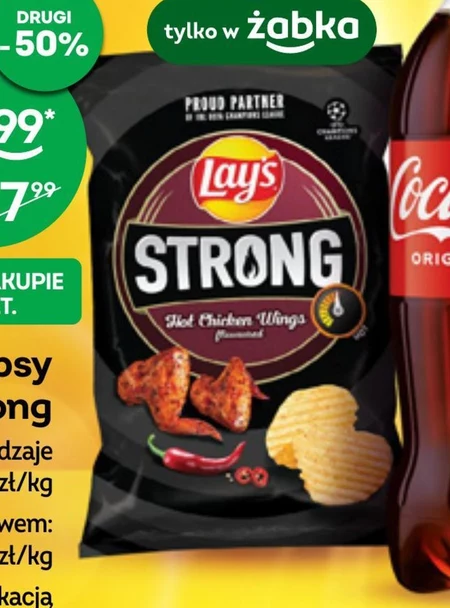 Lay's Strong Chipsy ziemniaczane karbowane o smaku ognistych skrzydełek 130 g