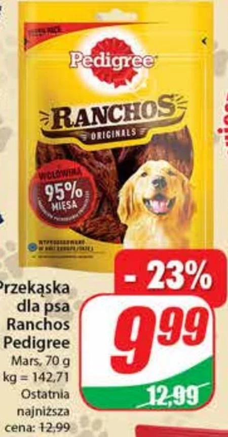 Pedigree Ranchos Jerkies Karma uzupełniająca dla dorosłych psów z wołowiną 70 g