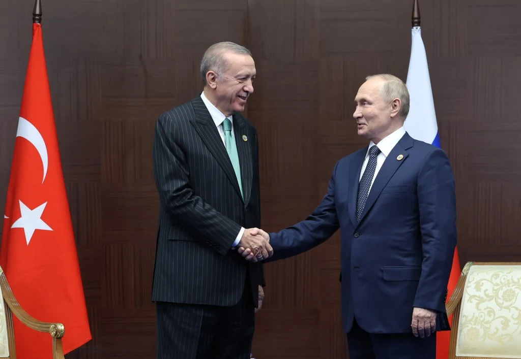 Recep Erdogan i Władimir Putin, październik 2022 r. Recep Erdogan i Władimir Putin, październik 2022 r.