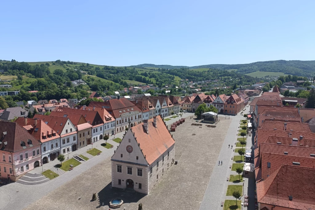 Panorama miasta z wieży w Bardejowie