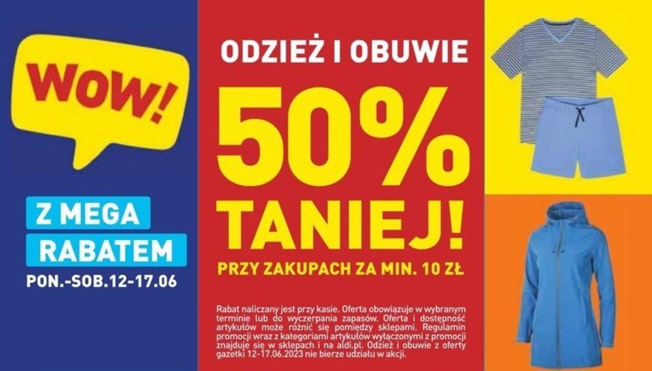 wyprzedaż ubrań i obuwia w Aldi