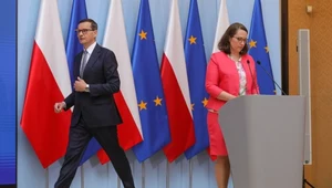 Premier Mateusz Morawiecki i minister finansów Magdalena Rzeczkowska 
