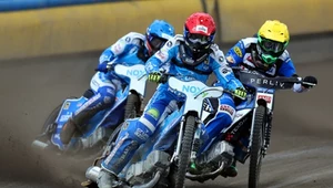 Unia Tarnów - Stal Rzeszów. Od lewej: Rene Bach, Matic Ivacic, Kevin Woelbert.