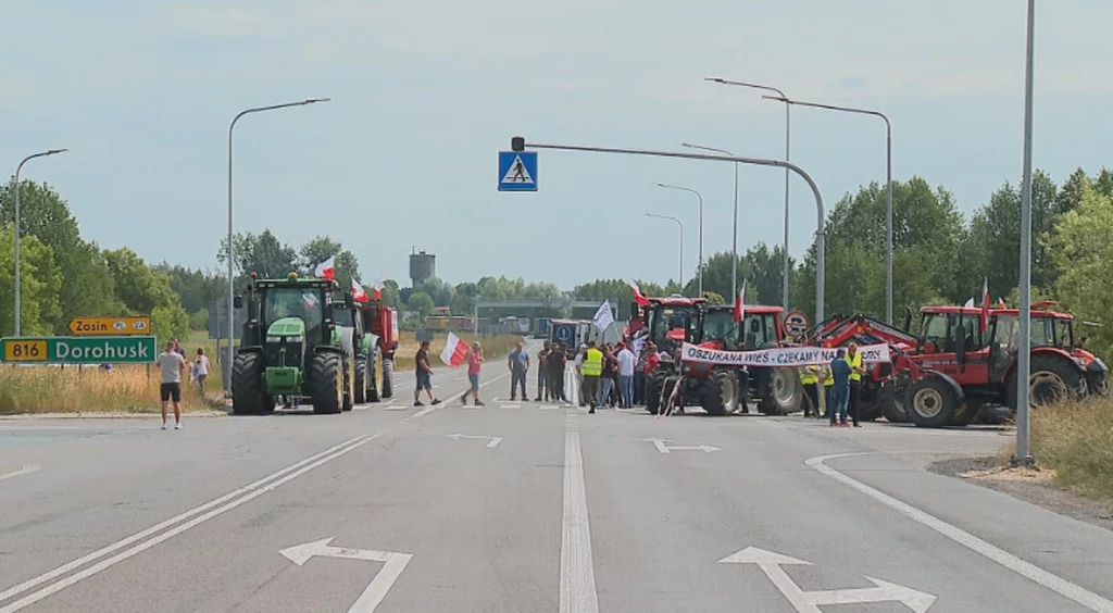 Protest polskich rolników w Dorohusku Protest polskich rolników w Dorohusku