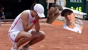 Iga Świątek nie dowierzała, że udało się jej po raz trzeci wygrać w Paryżu //screen Eurosport