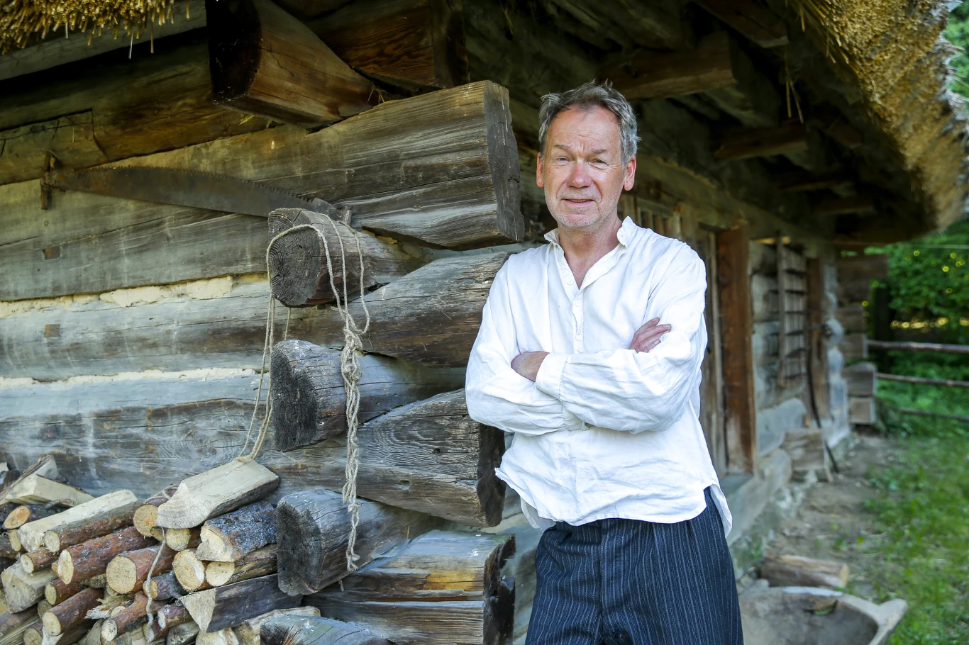 Mirosław Baka na planie filmu "Sami swoi. Początek"