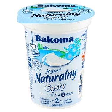 Bakoma Jogurt naturalny gęsty 370 g - 2