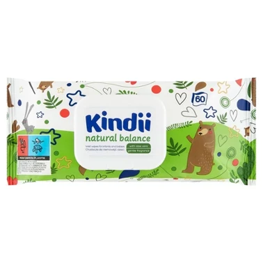 Kindii Natural Balance Chusteczki dla niemowląt i dzieci 60 sztuk - 2