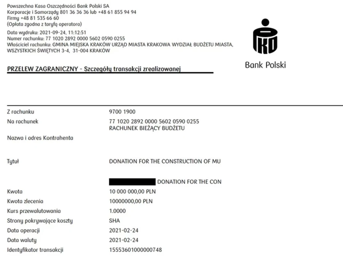 Potwierdzenie dokonania przelewu