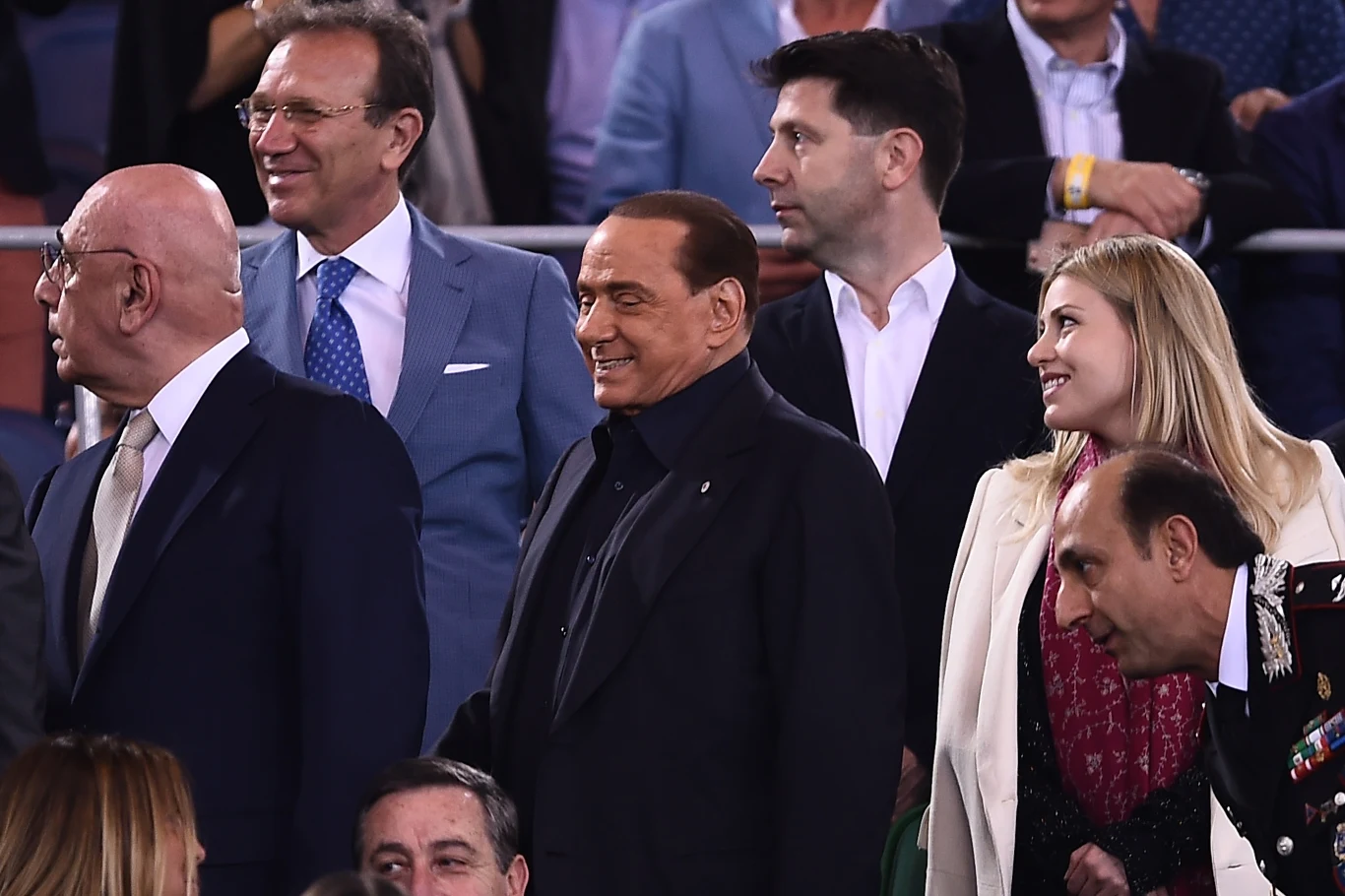 Maj 2016 roku, Silvio Berlusconi podczas finału Pucharu Włoch pomiędzy Milanem i Juventusem