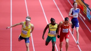 Christopher Taylor podczas halowych mistrzostw świata w Belgradzie