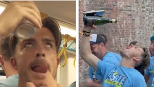 Jack Grealish świętuje zdobycie potrójnej korony z Manchesterem City