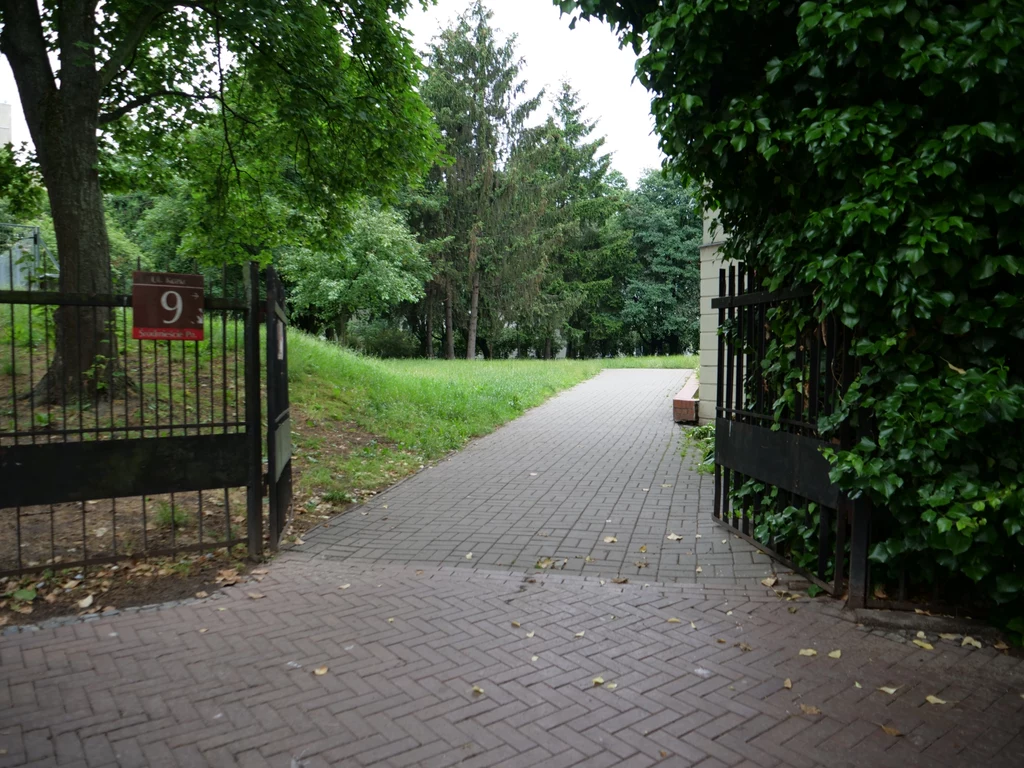 Wejście pod blok od ulicy Koziej przypomina park