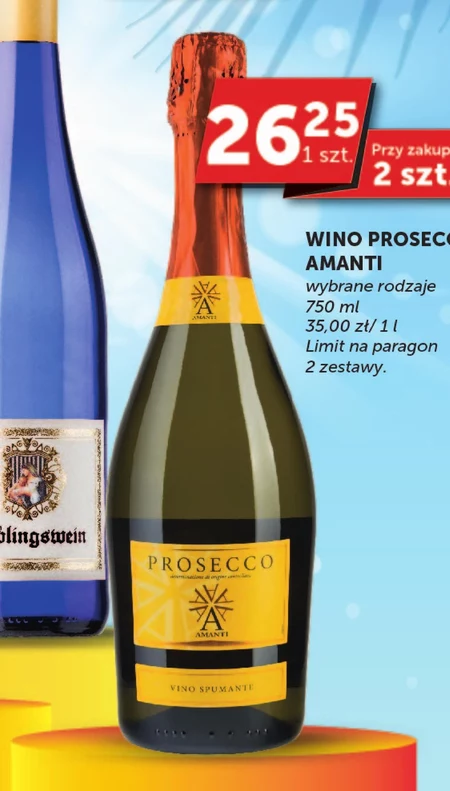 Prosecco Vino Spumante Wino białe musujące włoskie 750 ml