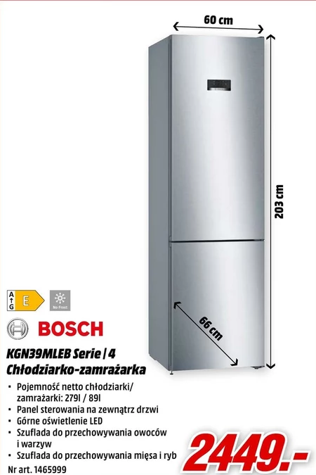 Chłodziarko zamrażarka Bosch