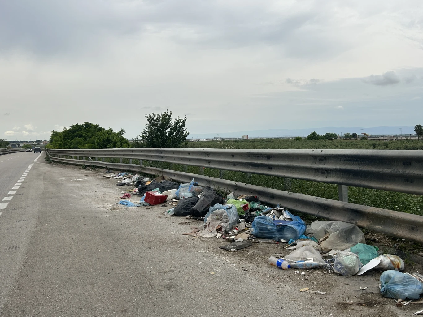 Jadąc do Foggi, mijałem wiele worków ze śmieciami przy drodze