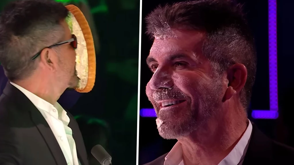 Simon Cowell został wysmarowany tortem w półfinale brytyjskiego "Mam talent"