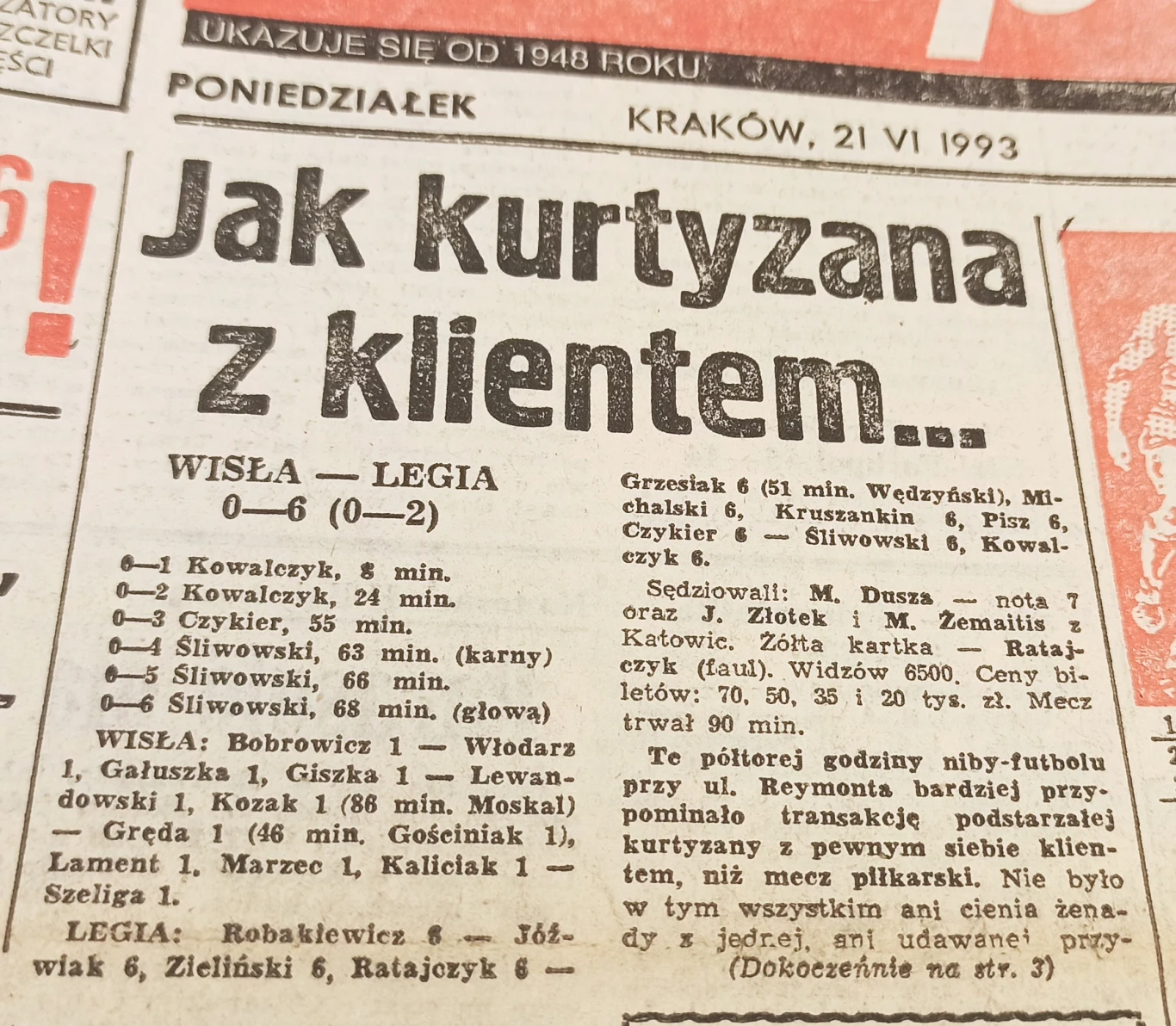 Relacja "Tempa" z dnia 21.06.1993 r.