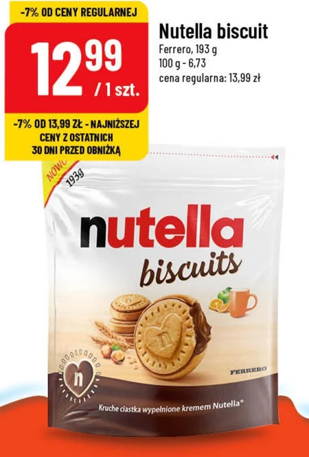 Nutella Biscuits Ciasteczka wypełnione kremem 193 g (14 sztuk)