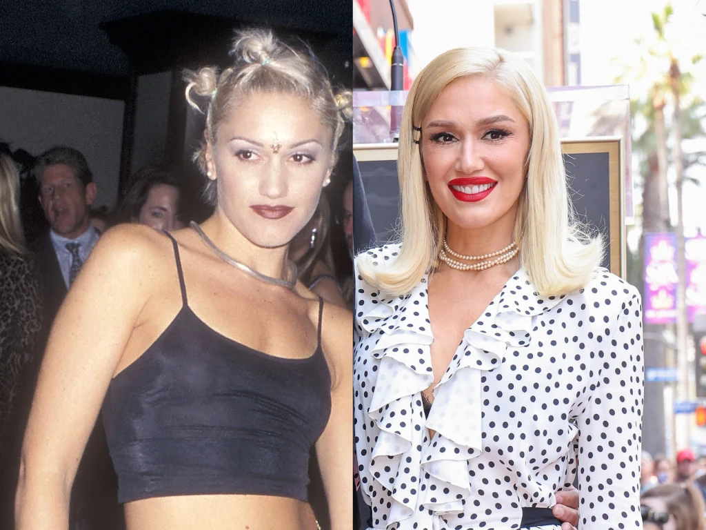 Gwen Stefani - po lewej: 1997 rok, po prawej: 2023