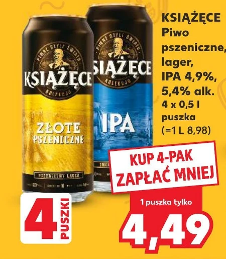 Książęce Złote Pszeniczne Piwo 500 ml